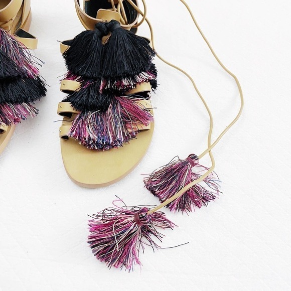 Rebecca Minkoff Colored Tassel Sandal EUC SZ8 - Picture 5 of 7